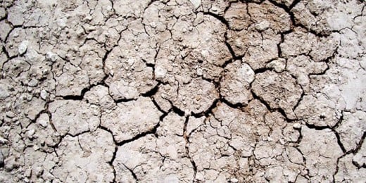 Cracked, dried, sun-baked earth