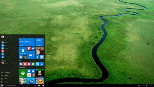 The old, familiar Start Menu is now the "New" on Windows 10. Microsoft has banished the Metro Screen, reverting back to the tried-and-true desktop.