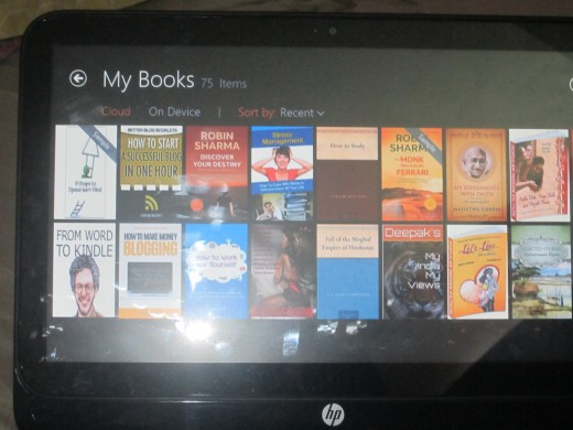 The Kindle Cloud Reader displayed on my laptop