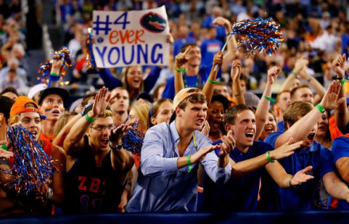 University of Florida fans yell obscene remarks at the opposing team and their fans.