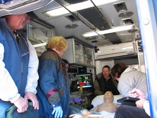 Pine/Featherville Ambulance meets Sim Man. Image from personal collection.