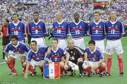 France World Cup winning team of 1998 on home soil