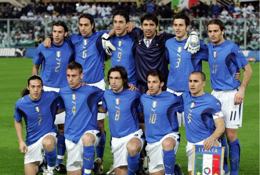 Italy World Cup winning team of 2006 in Berlin, Germany.
