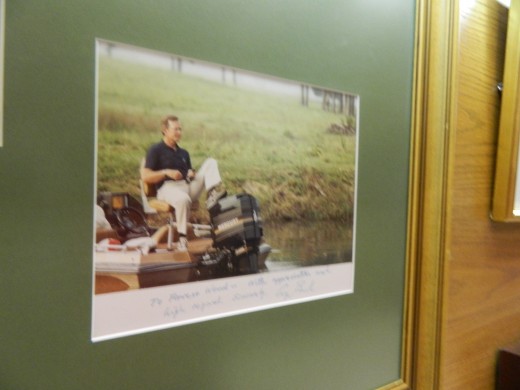 Who is that in the back of your boat, Forrest? Why, it's President George Bush!