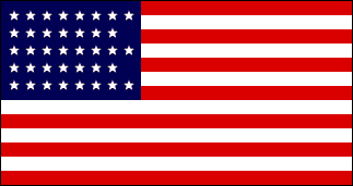 38 star flag was in place from 1877 to 1890
