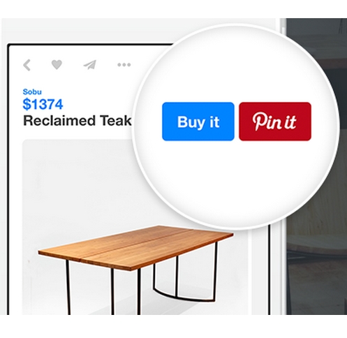Pinterest has in introduced 'Buy it' buttons for direct purchase and shipping of goods online using mobile apps.