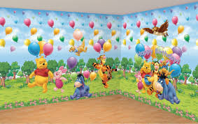 Disney wallpaper or stickers are bright and colourful