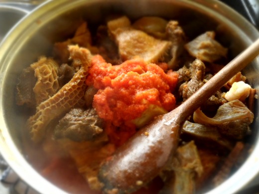 Pot of Soup after pepper has been added