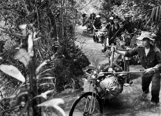 Flooded Ho Chi Minh Trail in Vietnam War