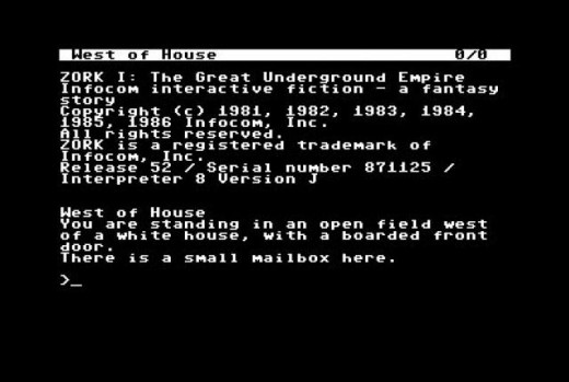 The splash screen of the first Zork game.