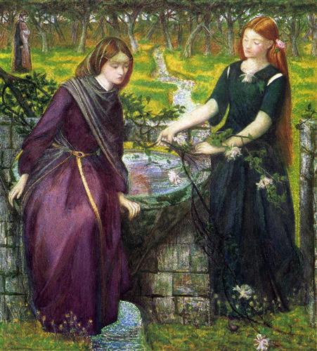 Dante's vision of Rachel and Leah -1855 by Dante Gabriel Rossetti 