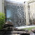 A photo of the waterfall at the entrance of the venue where the reception was held.