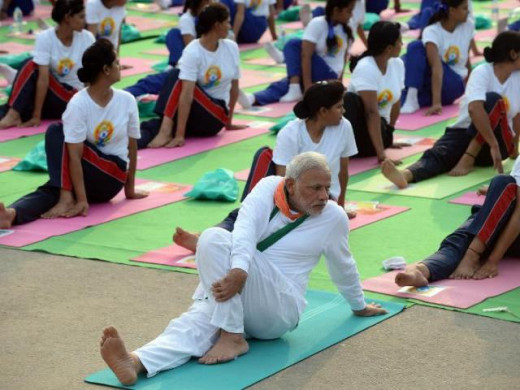Modi Doing Yoga On International Yoga Day