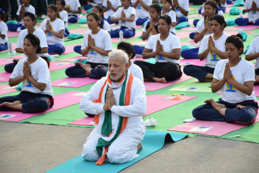Modi Doing Yoga On International Yoga Day