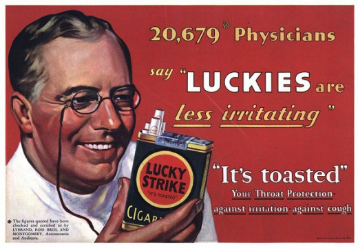“20,679 physicians say ‘Luckies are less irritating” 