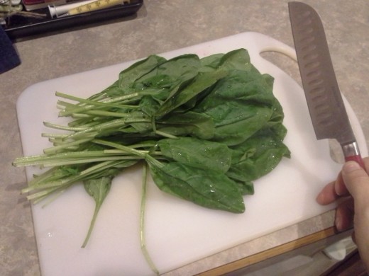 Step Five: Wash and chop your fresh spinach