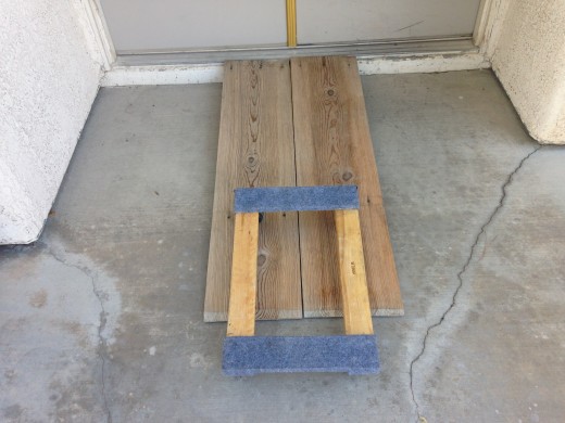Ramp with a furniture dolly at bottom