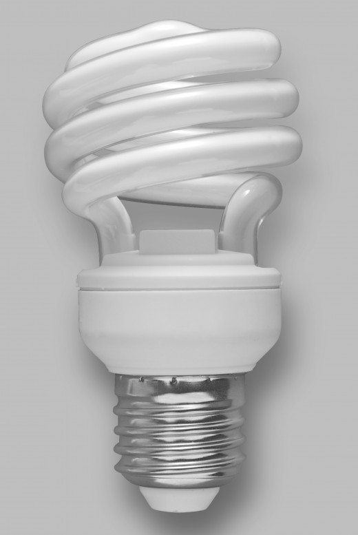 A typical compact fluorescent light bulb.