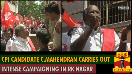 A door to door caimpaign by CPI candidate C Mahendran.