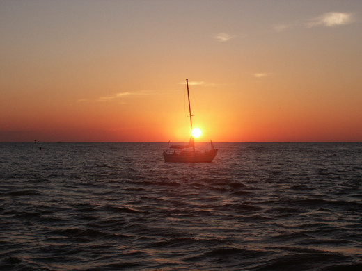 Sailboat sunset 