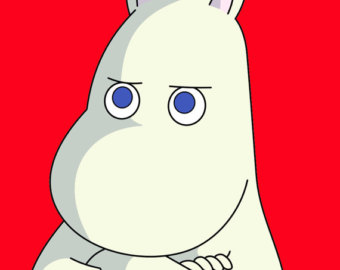 An angry Moomin, about to say PERKELE