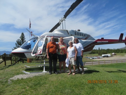 JUST BEFORE WE BOARDED; LEFT TO RIGHT - ME, MARY, DONNA (Bobbie's sister_, AND BOBBIE