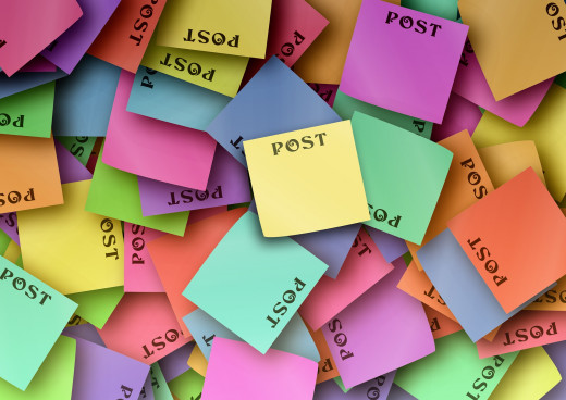 Post it notes and rote learning combination - A good lasting method to using colorful post it notes as a memorization tool with rote learning.