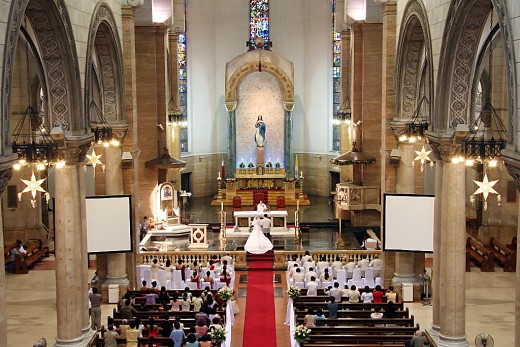Catholic church wedding in the Philippines. 