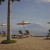 Sanur beach with Mount Agung on the background