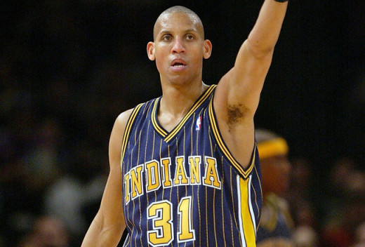 Reggie Miller during his final season with the Pacers in 2004-2005