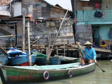a river taxi in Jakarta