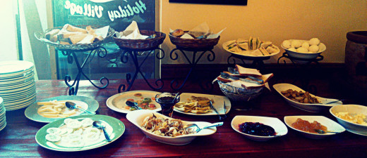 Breakfast buffet at the Village Restaurant in Colombo