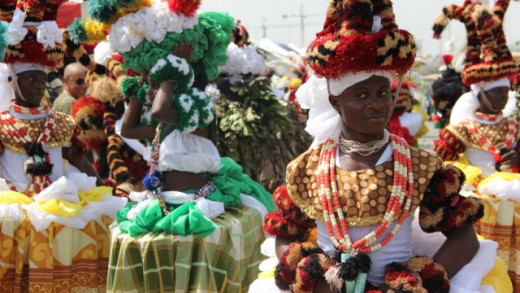 Decorated men at one of the Nigerian Festivals 