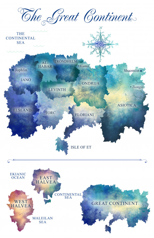 The World of C.K. Brooke: Comparative map from The Duchess Inheritance (Jordinia: Book 2). 