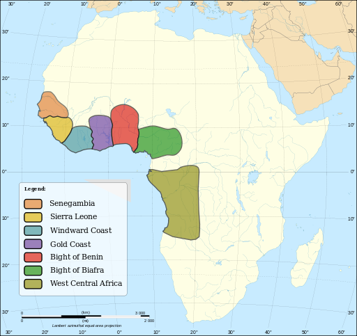 Slave trading regions in Africa