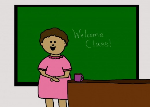  Woman Teacher Cartoon by K Whiteford 