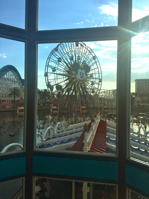 View of Paradise Pier from the staircase inside of Ariel's Grotto.