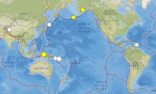 Magnitude 6.3 or greater earthquakes for the month of July 2015.