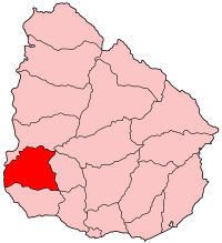 Map location of Soriano Deparment, Uruguay