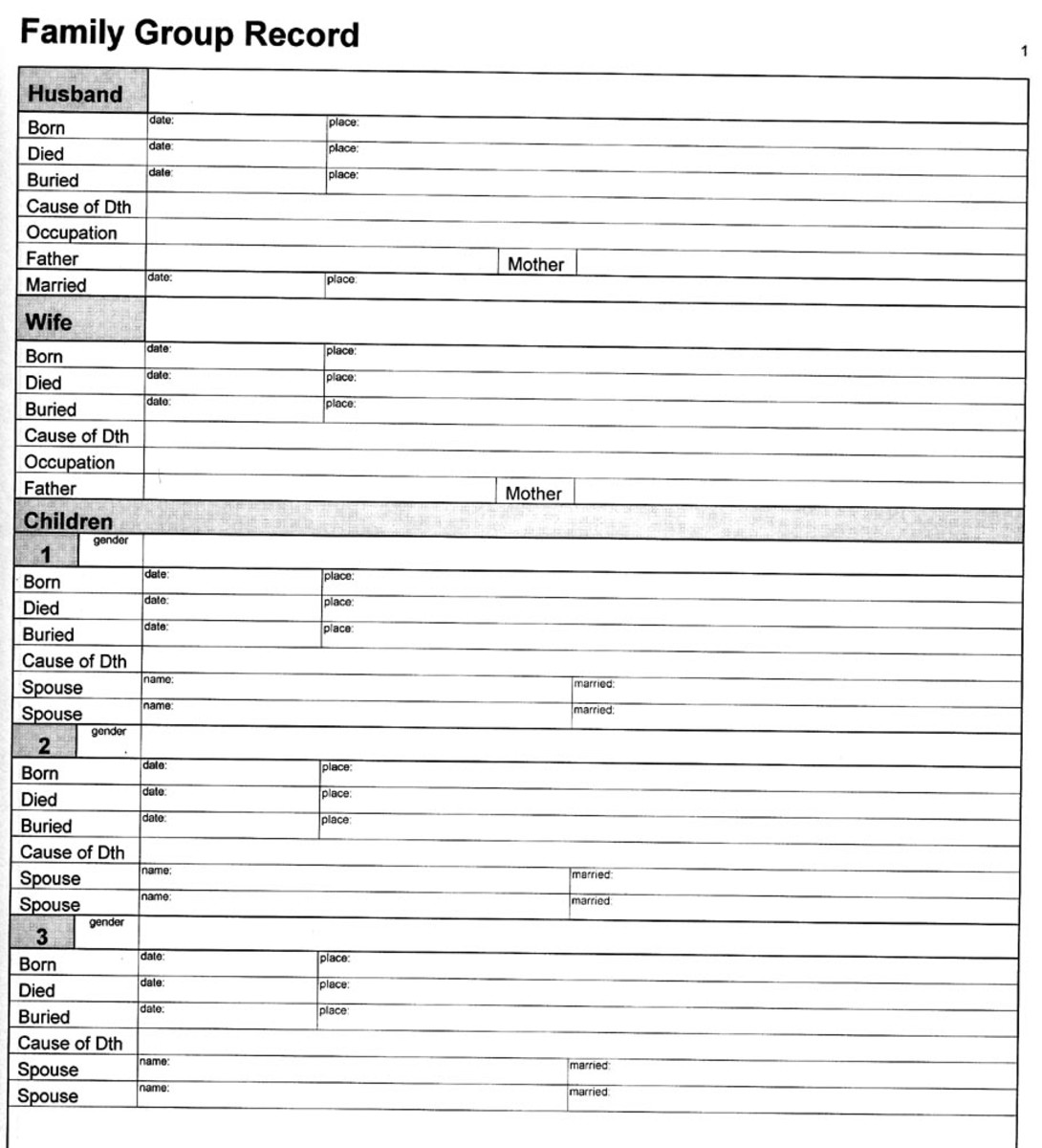Printable Free Fillable Genealogy Forms Printable Calendar
