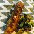 Delicious pan fried salmon with oven roasted broccoli Delicious pan fried salmon with oven roasted broccoli