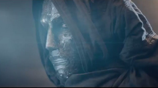 After his transformation, Dr. Doom looking over his shoulder.