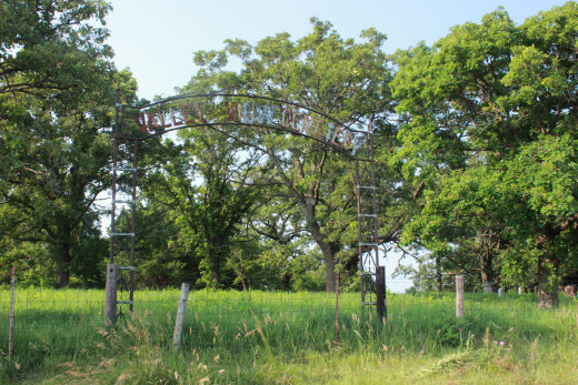 Old entrance to the Valley View Cemetery.  There is currently no road to the cemetery.