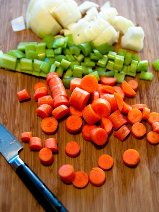 Chopping and prepping veggies