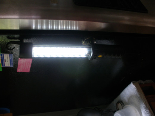 LED Task light that comes in handy to give bright focused light in one area.