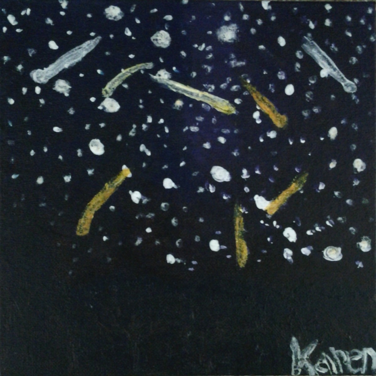 My most recent painting of Perseid Meteor Showers, August 2015