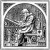 An old engraving of a very studious scholar bent over an antique writing desk. An old engraving of a very studious scholar bent over an antique writing desk.