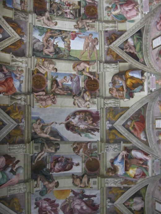 THE CEILING OF THE SISTINE CHAPEL PAINTED BY MICHELANGELO