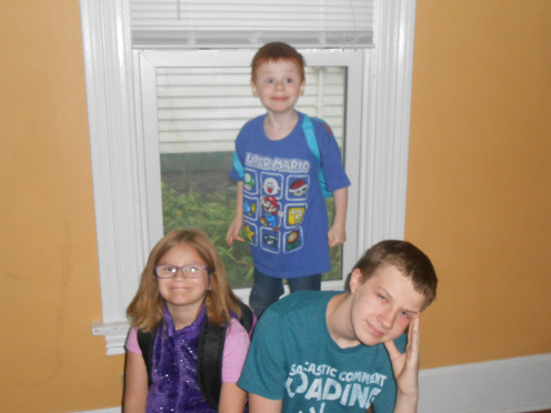 They're at their cutest when leaving for school. Or sleeping.
