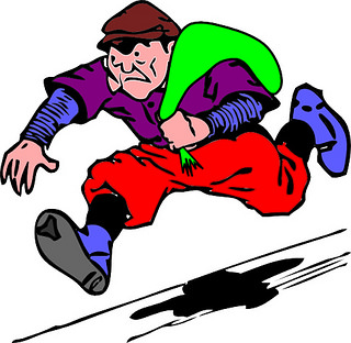 This robber needs an eye exam. He is exceedingly color blind.